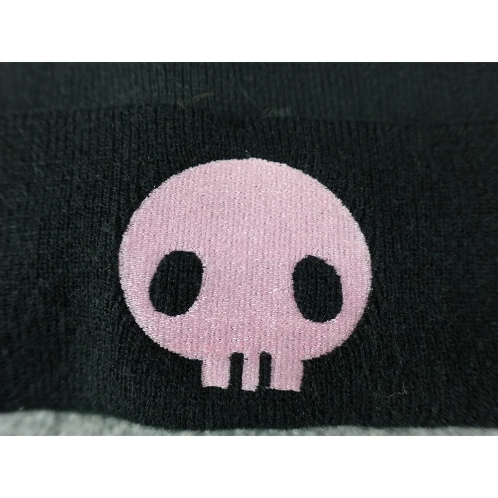 Sanrio Kuromi Beanie Hat Unisex OS Black Good Jester‎ Ears Pink Skull Knit Hat